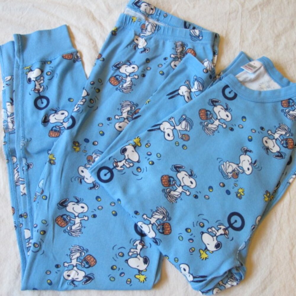 Hanna Andersson Peanuts Snoopy Organic Cotton Pajamas PJs Easter